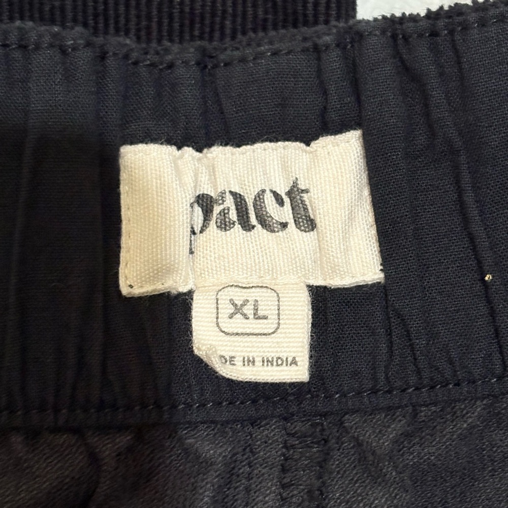 Pact Black Modern Corduroy Wide Leg Pants XL Organic Cotton Wide Leg - Picture 6 of 6